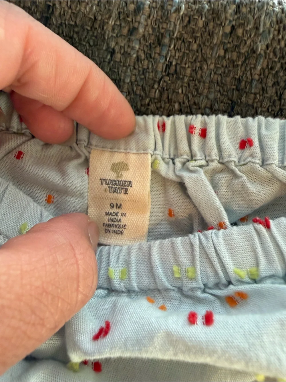 Tucker + Tate Pink and Light Blue Baby Diaper Covers with Cherry Dot Print